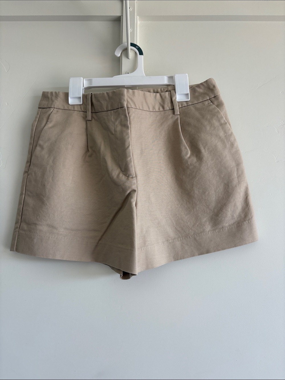 Zara Beige Tailored High-Waist Shorts